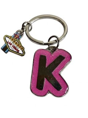 NWT Initial Pink Letter K Keychain